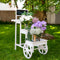Sunnydaze 3-Tiered Chalkboard Plant Stand with Wheels - 44.25" H - White