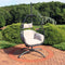 Sunnydaze Oliver Resin Wicker Egg Chair and Stand - Gray Cushions