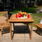 Sunnydaze Teak Square Outdoor Dining Table - Light Stain Finish - 32"