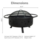 Sunnydaze Cosmic Large Outdoor Fire Pit with Spark Screen