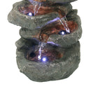 Sunnydaze Stacked Rock Waterfall Fountain with LED Lights - 10"