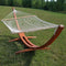 Sunnydaze 2-Person Double Rope Hammock with Wooden Stand