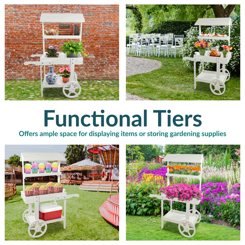 Sunnydaze Country Market Flower Cart Display Stand - 49.25” H