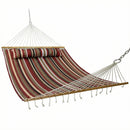 Sunnydaze 2-Person Quilted Fabric Double Hammock with Pillow