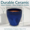 Sunnydaze Resort Glazed Ceramic Planter with Drainage Holes - Set of 2