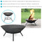 Sunnydaze Raised Cast Iron Fire Pit Bowl with Steel Finish - 22" Diameter