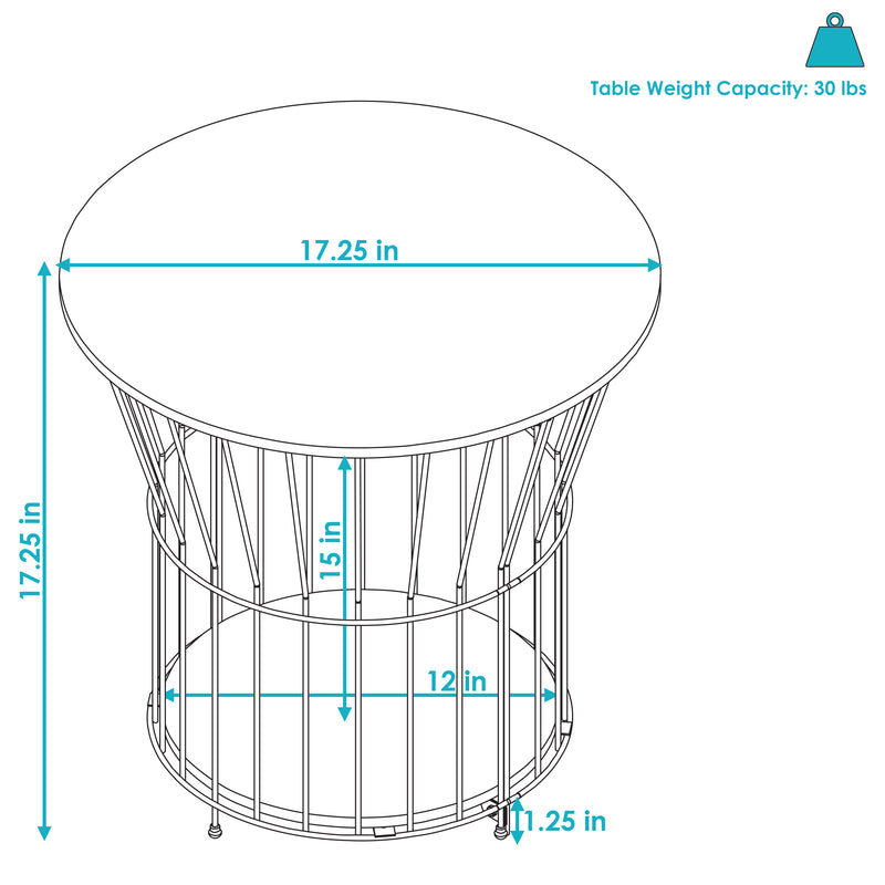 Image showing the overall product dimensions including height, depth and width.