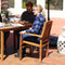 Sunnydaze Teak Outdoor Patio Dining Armchair - Traditional Slat Style - 1 Chair
