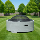 Sunnydaze Faux Stone Fire Pit with Spark Screen - 36" Diameter