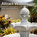 Sunnydaze 45" 2-Tier Arcade Solar Outdoor Water Fountain with LED