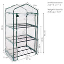 Sunnydaze Portable 3-Tier Mini Greenhouse for Outdoors - Clear