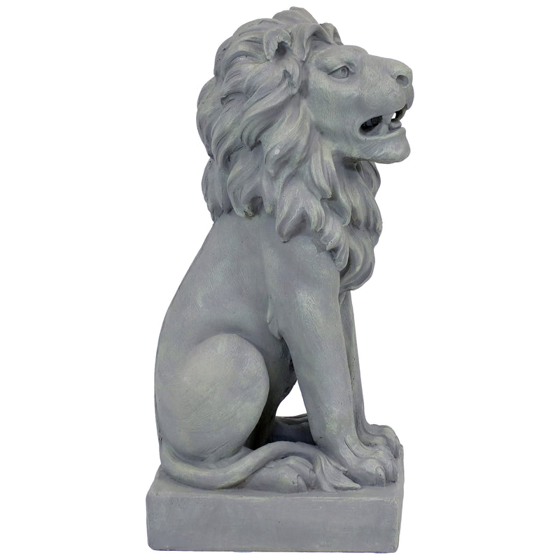 Sunnydaze Noble Beast Sitting Lion Outdoor Statue - 30"