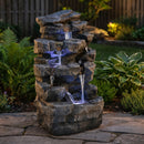Sunnydaze Grotto Falls Water Fountain with LED Lights - 24"