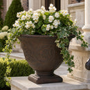 Sunnydaze Darcy Polyresin Outdoor Pedestal Planter Urn - 16"