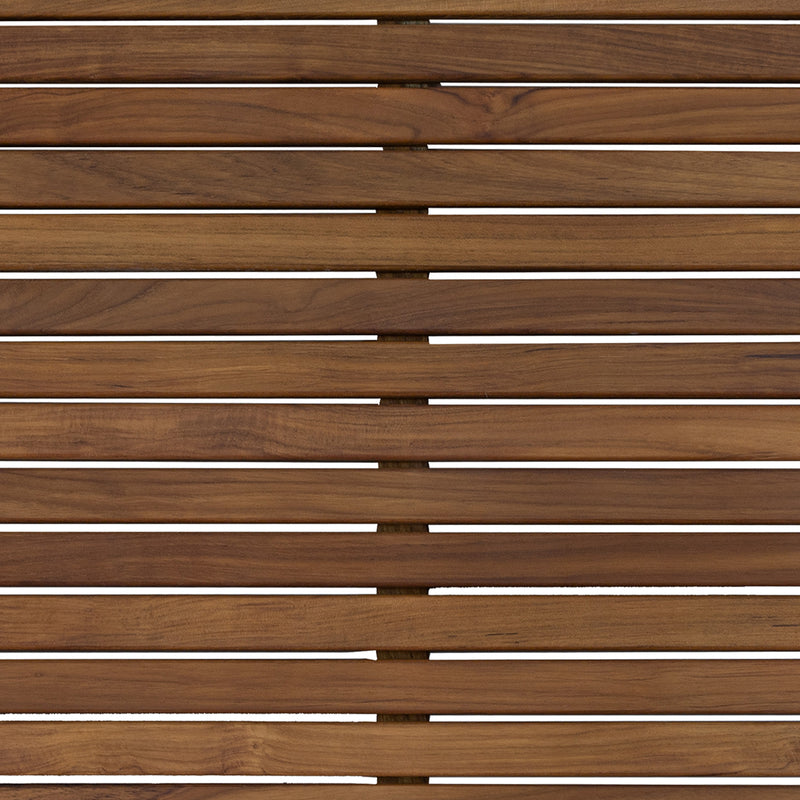 Sunnydaze Solid Teak Shower Mat - Spa-Inspired Slatted Bath Mat