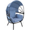 Sunnydaze Modern Luxury Patio Egg Chair with Canopy