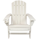 Front of white adirondack chair