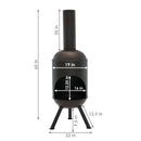 Sunnydaze 5' Outdoor Fire Pit Chiminea - Black