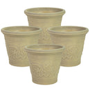 Sunnydaze Arabella Polyresin Large Round Outdoor Planter
