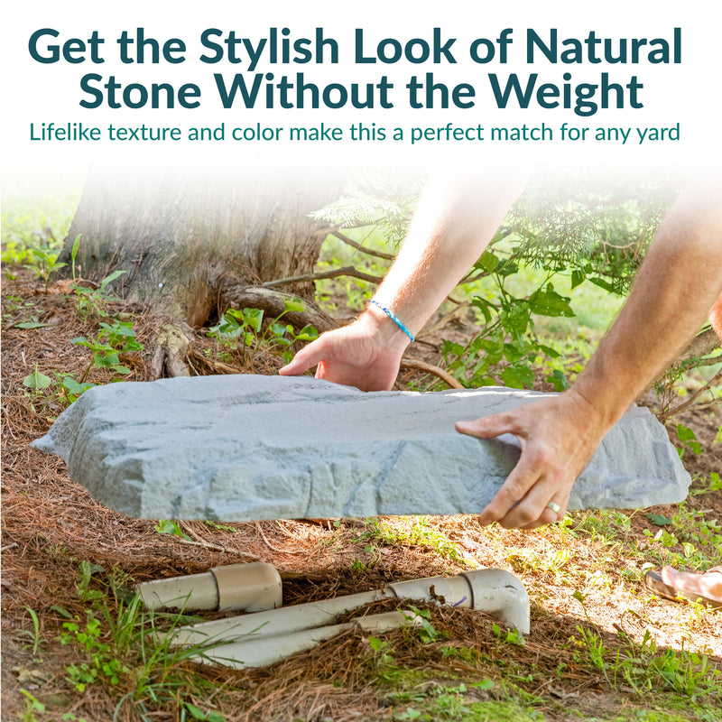 Sunnydaze Flat Artificial Landscape Rock Cover with Stakes