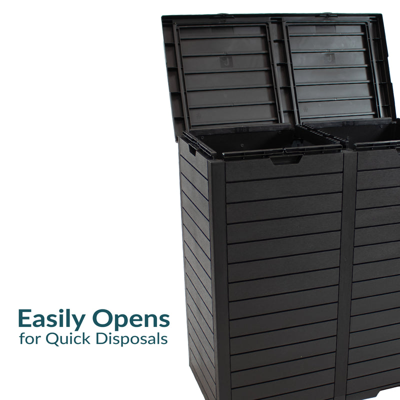 Sunnydaze Patio Trash Can with Lid