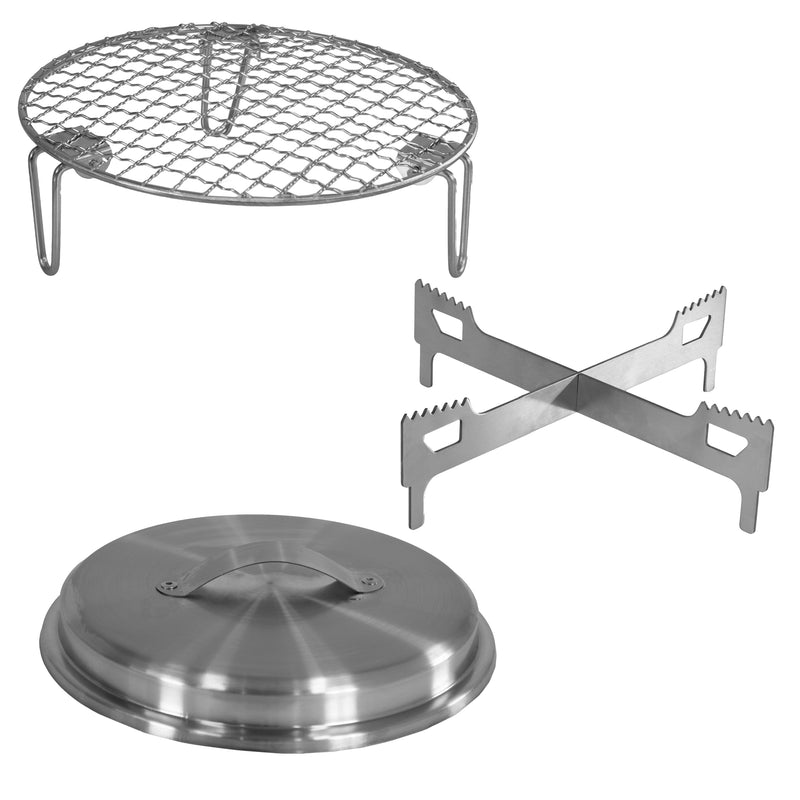 Sunnydaze 3-Piece Stainless Steel Smokeless Fire Pit Accessory Kit