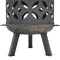 Sunnydaze 26" Retro Fireplace Cast Iron Fire Pit with Spark Screen