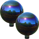 Sunnydaze Mirrored Garden Glass Gazing Ball - 10-Inch - 2 Pack