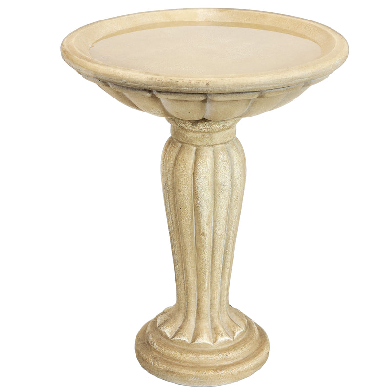 Sunnydaze Grecian Garden Reinforced Concrete Bird Bath - 16"