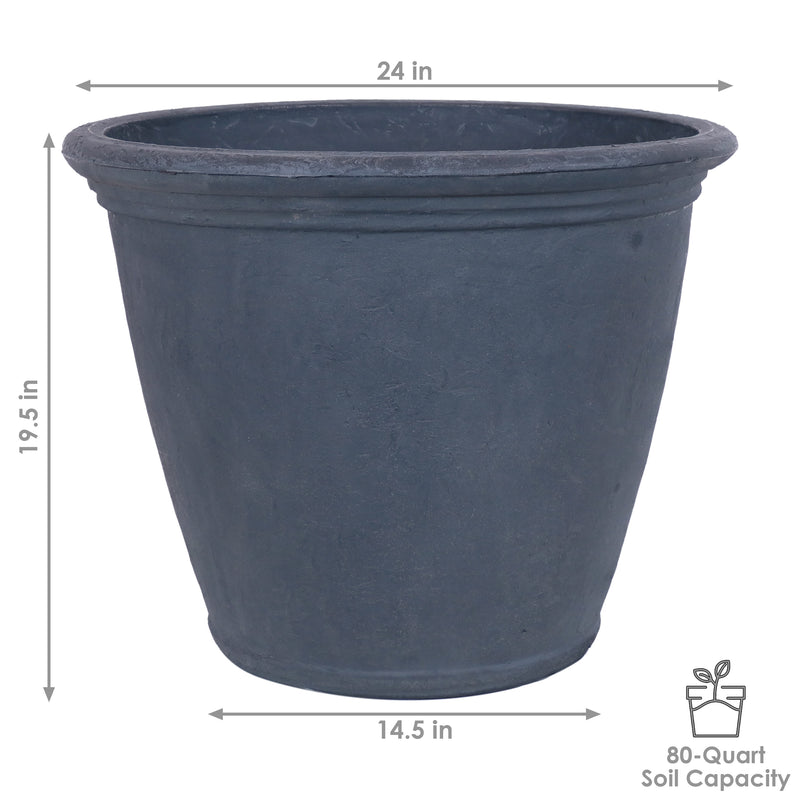 Sunnydaze Anjelica Polyresin Outdoor Flower Pot Planter