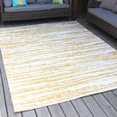 Sunnydaze Abstract Impressions 7x10 Outdoor Patio Area Rug in Golden Fire