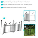 Sunnydaze 2-Piece Gothic Iron Decorative Garden Border Fence - Black