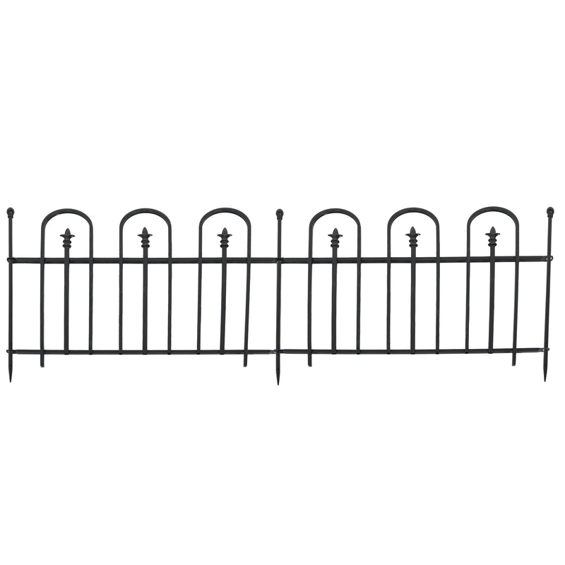 Sunnydaze 2-Piece Strasbourg Steel Decorative Garden Fence Panels - 6-Feet Overall