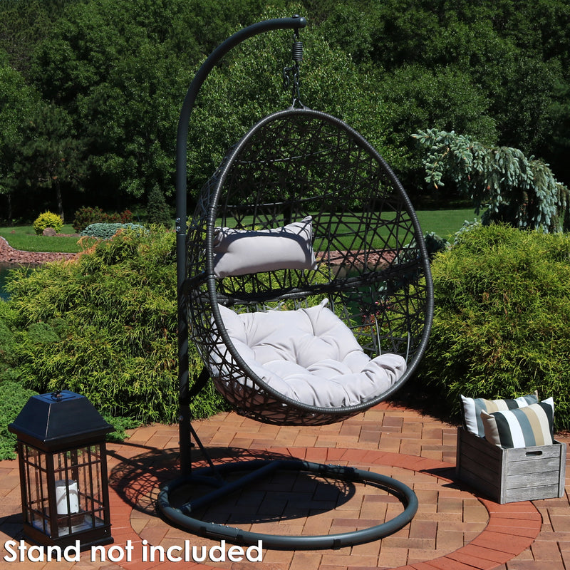 Sunnydaze Caroline Outdoor Hanging Egg Chair with Cushion