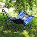 Sunnydaze Double Hammock with Pillow and Curved Metal Spreader Bars