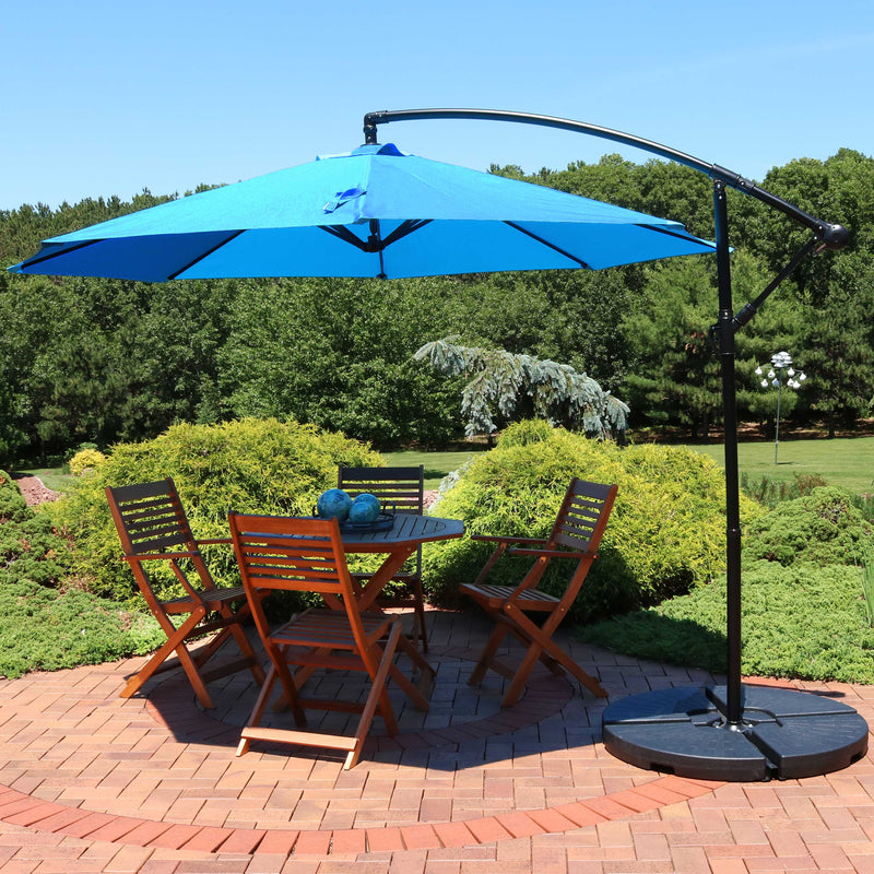 Sunnydaze 9.5' Offset Outdoor Patio Umbrella with Crank