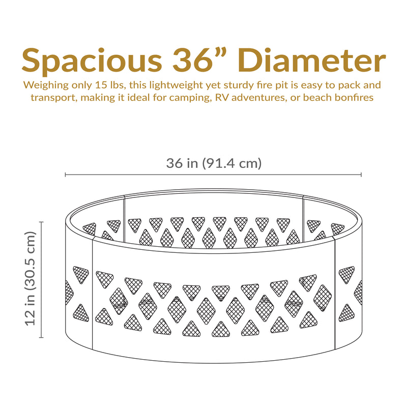 Sunnydaze 36" Heavy-Duty Metal Campfire Ring