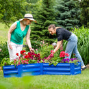 Sunnydaze Galvanized Steel L-Shaped Raised Garden Bed