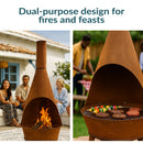 Sunnydaze 6' Wood-Burning Chiminea Fire Pit with Grill Grate - Rustic