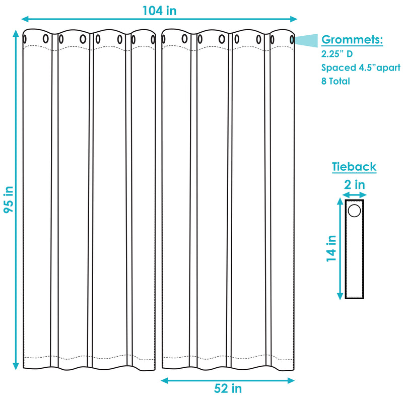 Sunnydaze Beige Outdoor Room Darkening Curtains