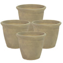 Anjelica Planter - 15.25 in (38 cm) - Beige, on a white background in a four pack