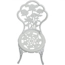 Sunnydaze 3-Piece White Flower Designed Cast Aluminum Bistro Set