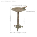 Sunnydaze Ivy and Sage Metal Bird Bath - Rustic Patina - 12.25"