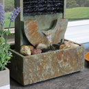 Sunnydaze Half Moon Slate Tabletop Fountain - 16"