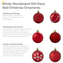 Sunnydaze Winter Wonderland 100ct Christmas Ornament Balls