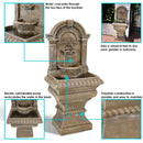 Sunnydaze Ornate Lavello Outdoor Water Fountain with Electric Submersible Pump, 51"