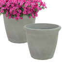 Sunnydaze Anjelica Polyresin Large Round Outdoor Planter