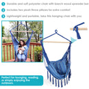 Sunnydaze Cushioned Hanging Hammock Chair - Cornflower Stripes