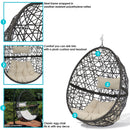 Sunnydaze Caroline Outdoor Hanging Egg Chair with Cushion