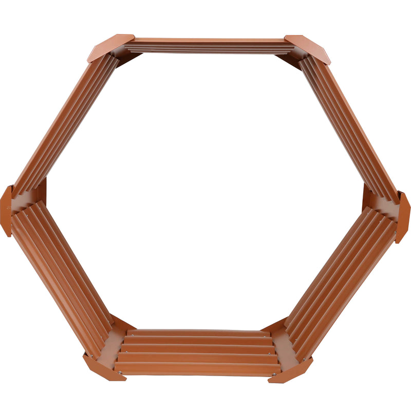 Sunnydaze 41" Steel Hexagon Raised Garden Bed